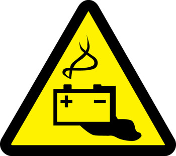 ISO Warning Safety Label: Battery Hazard - 2003/2011 8" Adhesive Dura-Vinyl 1/Each - LSGW1578