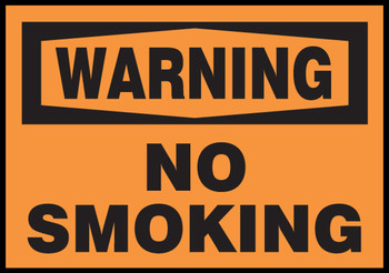 OSHA Warning Safety Label: No Smoking 3 1/2" x 5" Adhesive Vinyl 5/Pack - LSMK303VSP