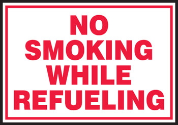 Safety Label: No Smoking While Refueling 3 1/2" x 5" Adhesive Vinyl 5/Pack - LVHR544VSP