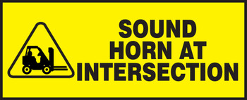 Safety Label: Sound Horn At Intersection 2" x 5" Adhesive Dura-Vinyl / - LVHR554