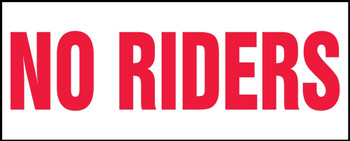 Safety Label: No Riders 1" x 5" Adhesive Dura-Vinyl 1/Each - LVHR570