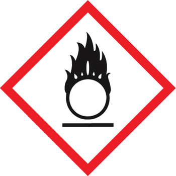 GHS Pictogram Label: Flame Over Circle 1" x 1" - LZH602EV2