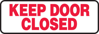 Safety Sign: Keep Door Closed (4" x 12") 4" x 12" Adhesive Vinyl 1/Each - MABR501VS