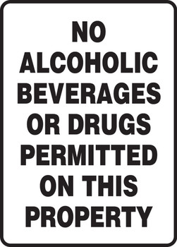 Safety Sign: No Alcoholic Beverages Or Drugs Permitted On This Property 14" x 10" Accu-Shield 1/Each - MACC531XP