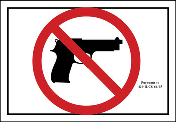 No Firearms- Safety Sign 4 1/2" x 6 1/2" Plastic - MACC550VP