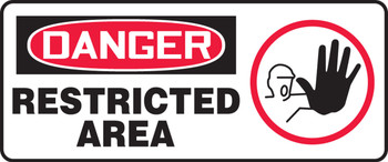 OSHA Danger Safety Sign: Restricted Area 7" x 17" Plastic 1/Each - MADC006VP