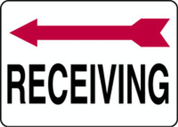 Safety Sign: (Left Arrow) Receiving 10" x 14" Plastic 1/Each - MADC507VP