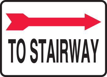 Safety Sign: To Stairway (Right Arrow) 10" x 14" Adhesive Dura-Vinyl 1/Each - MADC516XV