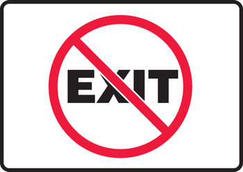 Safety Sign: No Exit (Pictorial) 10" x 14" Dura-Fiberglass 1/Each - MADM404XF