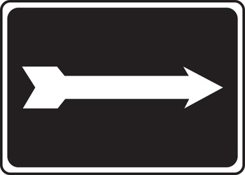 Safety Sign: (Ornate White Arrow On Black) 7" x 10" Plastic 1/Each - MADM422VP