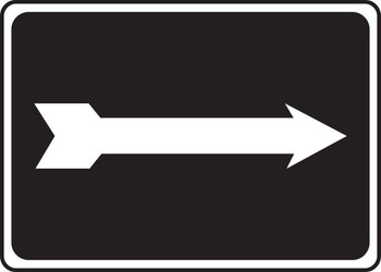 Safety Sign: (Ornate White Arrow On Black) 10" x 14" Accu-Shield 1/Each - MADM428XP