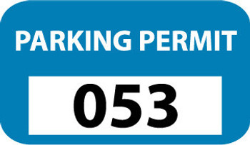 Parking Permit - Bumper - Blue - 201-300 - PP10C