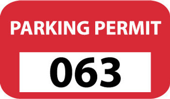 Parking Permit - Bumper - Red - 101-200 - PP11B