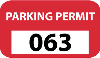 Parking Permit - Bumper - Red - 201-300 - PP11C