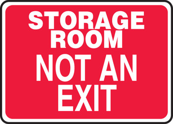 Safety Sign: Storage Room Not An Exit 10" x 14" Plastic 1/Each - MADM914VP