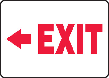 Safety Sign: Exit (Left Arrow) 7" x 10" Adhesive Dura-Vinyl 1/Each - MADM925XV