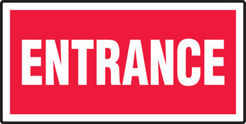 Safety Sign: Entrance 7" x 14" Adhesive Dura-Vinyl 1/Each - MADM996XV