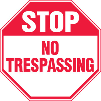 Stop Safety Sign: No Trespassing 12" x 12" Plastic 1/Each - MAST210VP