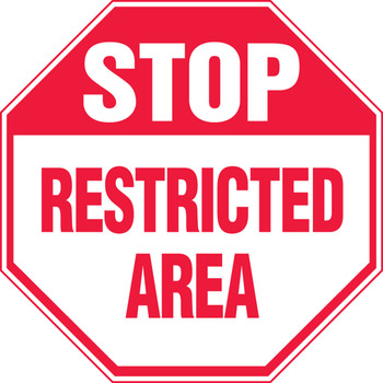 Stop Safety Sign: Restricted Area 12" x 12" Plastic 1/Each - MAST212VP