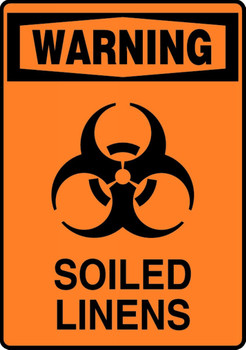 OSHA Warning Safety Sign: Soiled Linens 14" x 10" Plastic 1/Each - MBHZ026VP