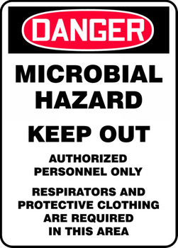 Microbial Hazard Sign 14" x 10" Aluminum 1/Each - MBHZ105VA