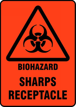 Safety Sign: Biohazard - Sharps Receptacle 14" x 10" Plastic 1/Each - MBHZ520VP