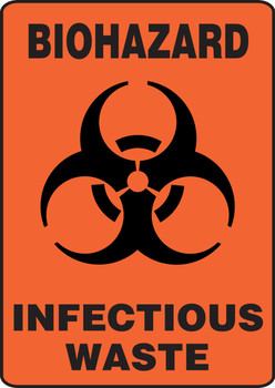 Safety Sign : Biohazard - Infectious Waste 14" x 10" Plastic 1/Each - MBHZ531VP