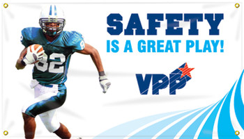 VPP Banners: Safety Is A Great Play 28" x 4-ft. 1/Each - MBR471