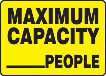 Safety Label: Maximum Capacity ___ People 10" x 14" Plastic 1/Each - MCAP502VP