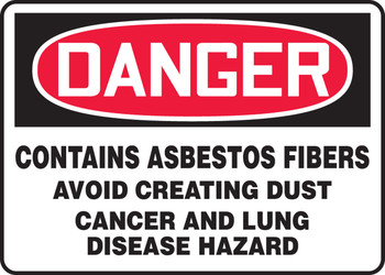 OSHA Danger Safety Sign: Contains Asbestos Fibers 10" x 14" Accu-Shield 1/Each - MCAW110XP