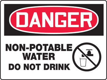 Really BIGSigns OSHA Danger Safety Sign: Non-Potable Water - Do Not Drink 18" x 24" Adhesive Vinyl 1/Each - MCAW175VS