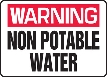 Warning Safety Sign: Non Potable Water 10" x 14" Aluminum 1/Each - MCAW305VA