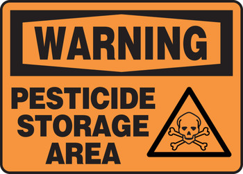 OSHA Warning Safety Sign: Pesticide Storage Area 10" x 14" Aluminum 1/Each - MCAW315VA