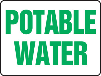 Safety Sign: Potable Water 10" x 14" Dura-Plastic 1/Each - MCAW501XT