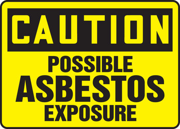 OSHA Caution: Possible Asbestos Exposure 10" x 14" Aluma-Lite 1/Each - MCAW600XL