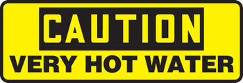 OSHA Caution Safety Sign: Very Hot Water 4" x 12" Aluminum 1/Each - MCAW623VA