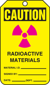 OSHA Caution Safety Tags: Radioactive Materials Standard Back A RP-Plastic 5/Pack - MCGT212PTM