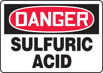 OSHA Danger Safety Sign: Sulfuric Acid English 14" x 20" Aluminum 1/Each - MCHG015VA