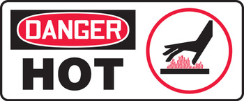 OSHA Danger Safety Sign: Hot 7" x 17" Aluma-Lite 1/Each - MCHG035XL