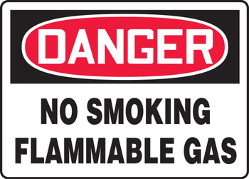 OSHA Danger Safety Sign: No Smoking Flammable Gas 10" x 14" Aluma-Lite 1/Each - MCHG073XL