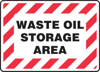 Safety Sign: Waste Oil Storage Area 10" x 14" Dura-Fiberglass 1/Each - MCHG506XF