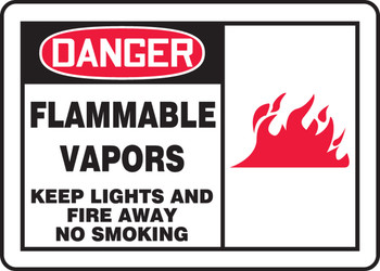 OSHA Danger Safety Sign: Flammable Vapors 10" x 14" Aluma-Lite 1/Each - MCHL009XL