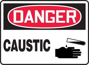 OSHA Danger Safety Sign: Caustic 7" x 10" Accu-Shield 1/Each - MCHL013XP