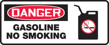 OSHA Danger Safety Sign: Gasoline - No Smoking 7" x 17" Dura-Fiberglass 1/Each - MCHL037XF