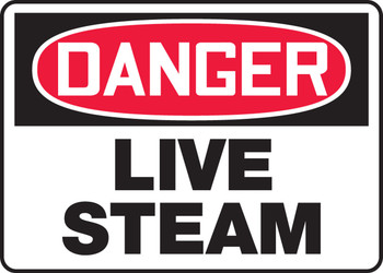 OSHA Danger Safety Sign: Live Steam 10" x 14" Adhesive Vinyl 1/Each - MCHL043VS