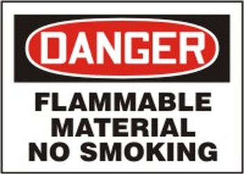 OSHA Danger Safety Sign: Flammable Material - No Smoking 7" x 10" Dura-Fiberglass 1/Each - MCHL060XF