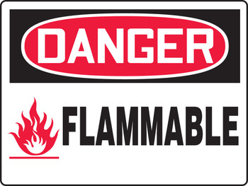 BIGSigns OSHA Danger Safety Sign: Flammable 18" x 24" Adhesive Vinyl 1/Each - MCHL148VS