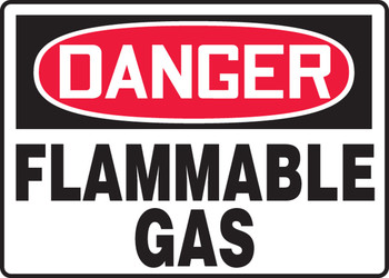 OSHA Danger Safety Sign: Flammable Gas 7" x 10" Aluma-Lite 1/Each - MCHL152XL