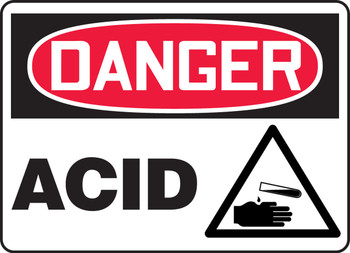 OSHA Danger Safety Sign: Acid 7" x 10" Accu-Shield 1/Each - MCHL179XP