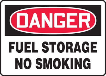 OSHA Danger Safety Sign: Fuel Storage - No Smoking 14" x 20" Accu-Shield 1/Each - MCHL219XP